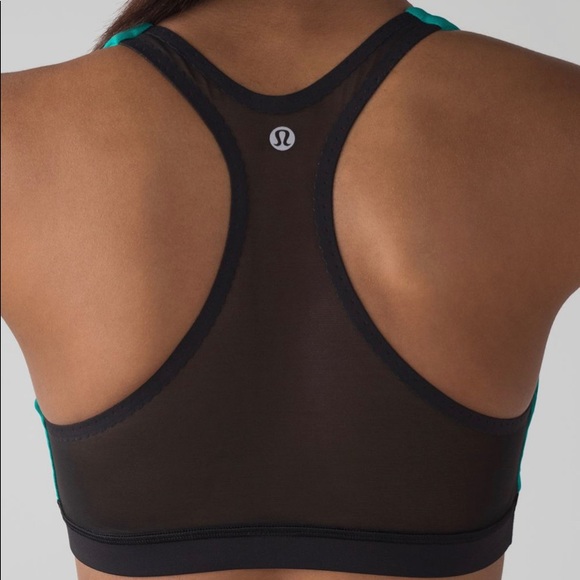Lululemon Smooth Stride Bra Viridian Green / Black - Picture 2 of 5